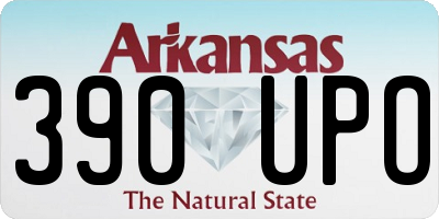 AR license plate 390UPO