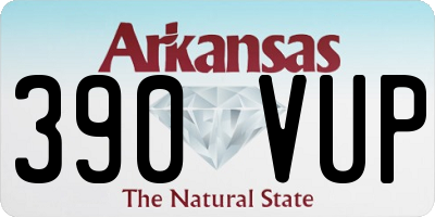 AR license plate 390VUP
