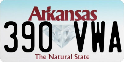 AR license plate 390VWA