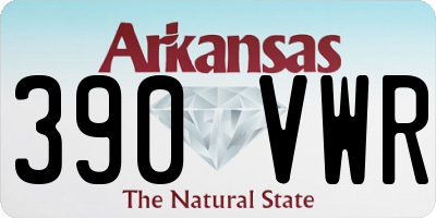 AR license plate 390VWR
