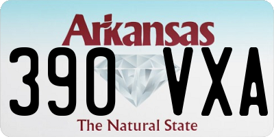 AR license plate 390VXA