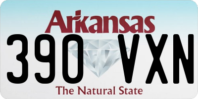 AR license plate 390VXN