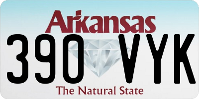 AR license plate 390VYK