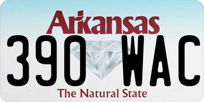 AR license plate 390WAC
