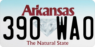 AR license plate 390WAO