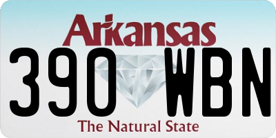 AR license plate 390WBN
