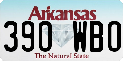 AR license plate 390WBO