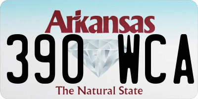 AR license plate 390WCA