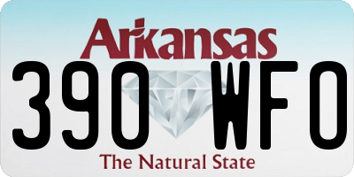 AR license plate 390WFO