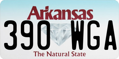AR license plate 390WGA