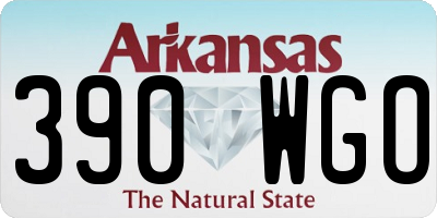 AR license plate 390WGO
