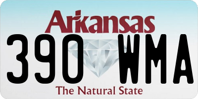AR license plate 390WMA
