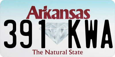 AR license plate 391KWA
