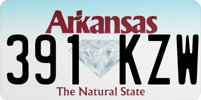AR license plate 391KZW
