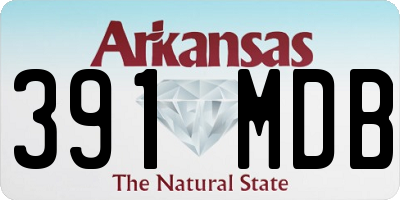 AR license plate 391MDB