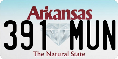 AR license plate 391MUN
