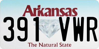 AR license plate 391VWR