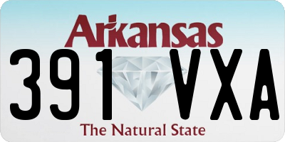 AR license plate 391VXA