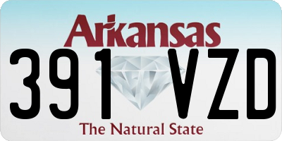 AR license plate 391VZD