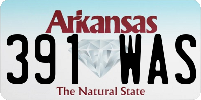 AR license plate 391WAS