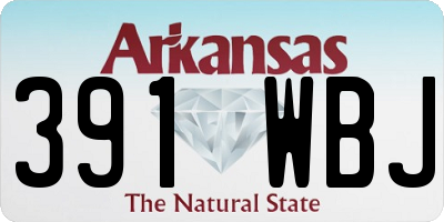AR license plate 391WBJ