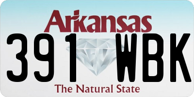 AR license plate 391WBK