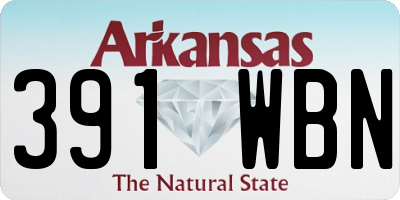 AR license plate 391WBN