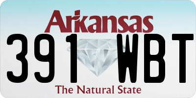 AR license plate 391WBT