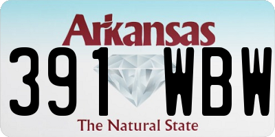 AR license plate 391WBW