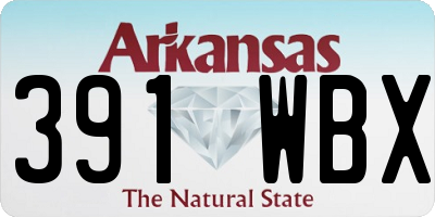 AR license plate 391WBX