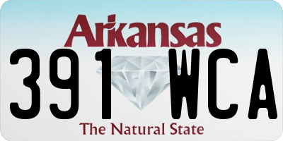 AR license plate 391WCA