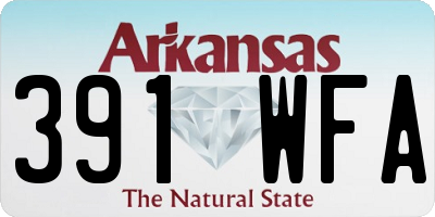 AR license plate 391WFA