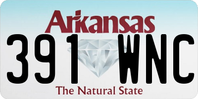 AR license plate 391WNC