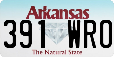 AR license plate 391WRO