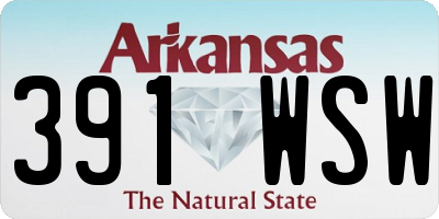 AR license plate 391WSW