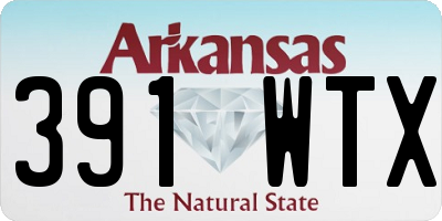 AR license plate 391WTX