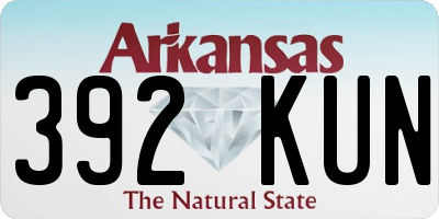 AR license plate 392KUN