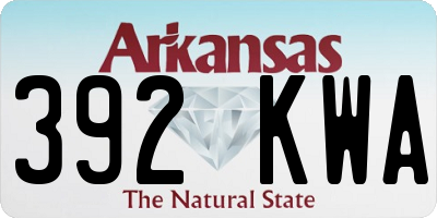 AR license plate 392KWA