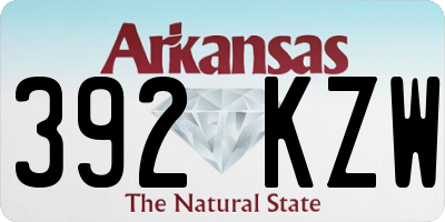 AR license plate 392KZW