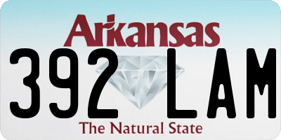 AR license plate 392LAM