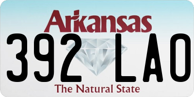 AR license plate 392LAO