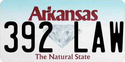 AR license plate 392LAW