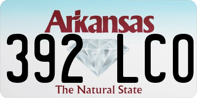 AR license plate 392LCO