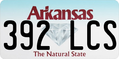 AR license plate 392LCS