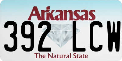 AR license plate 392LCW