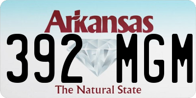 AR license plate 392MGM
