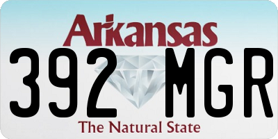 AR license plate 392MGR