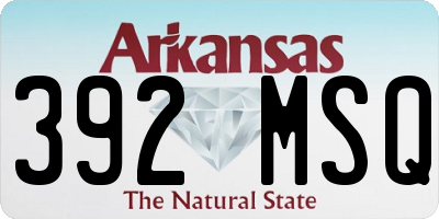 AR license plate 392MSQ