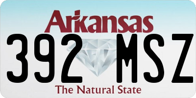 AR license plate 392MSZ