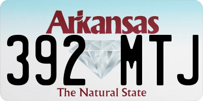 AR license plate 392MTJ